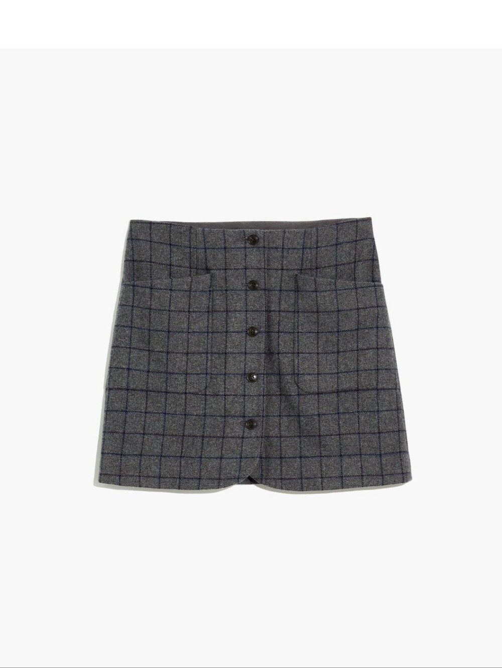 Madewell Wool Button-Front Mini Skirt In Windowpane - Picture 5 of 13